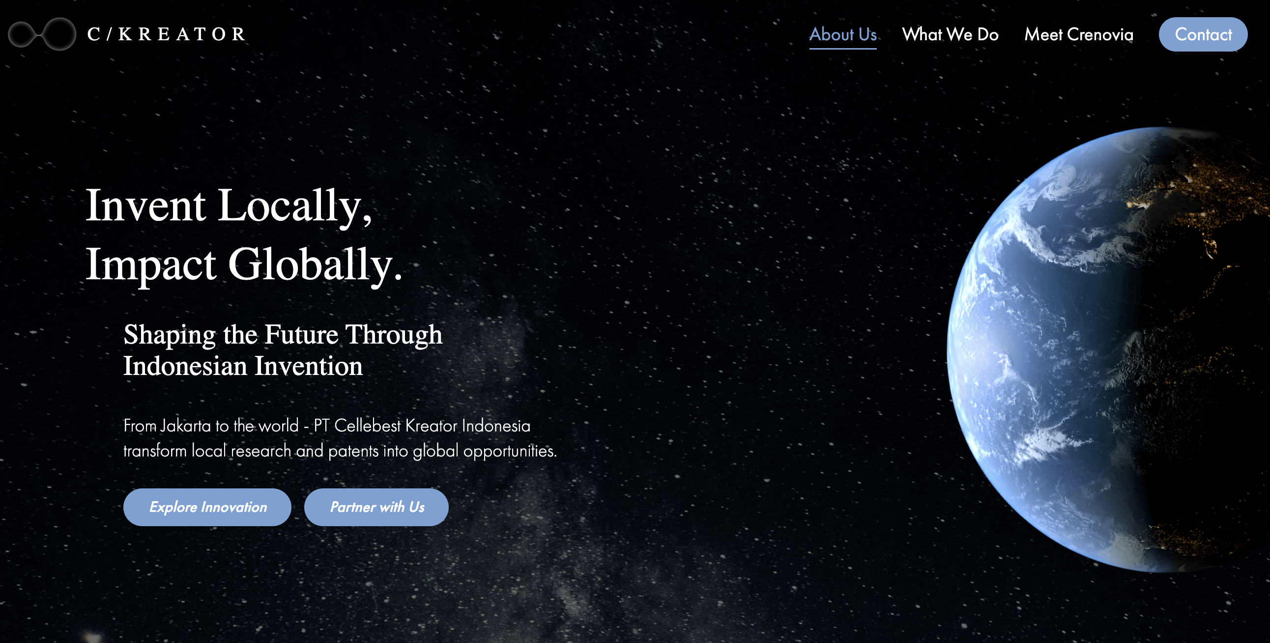 Ckreator landing page screenshot