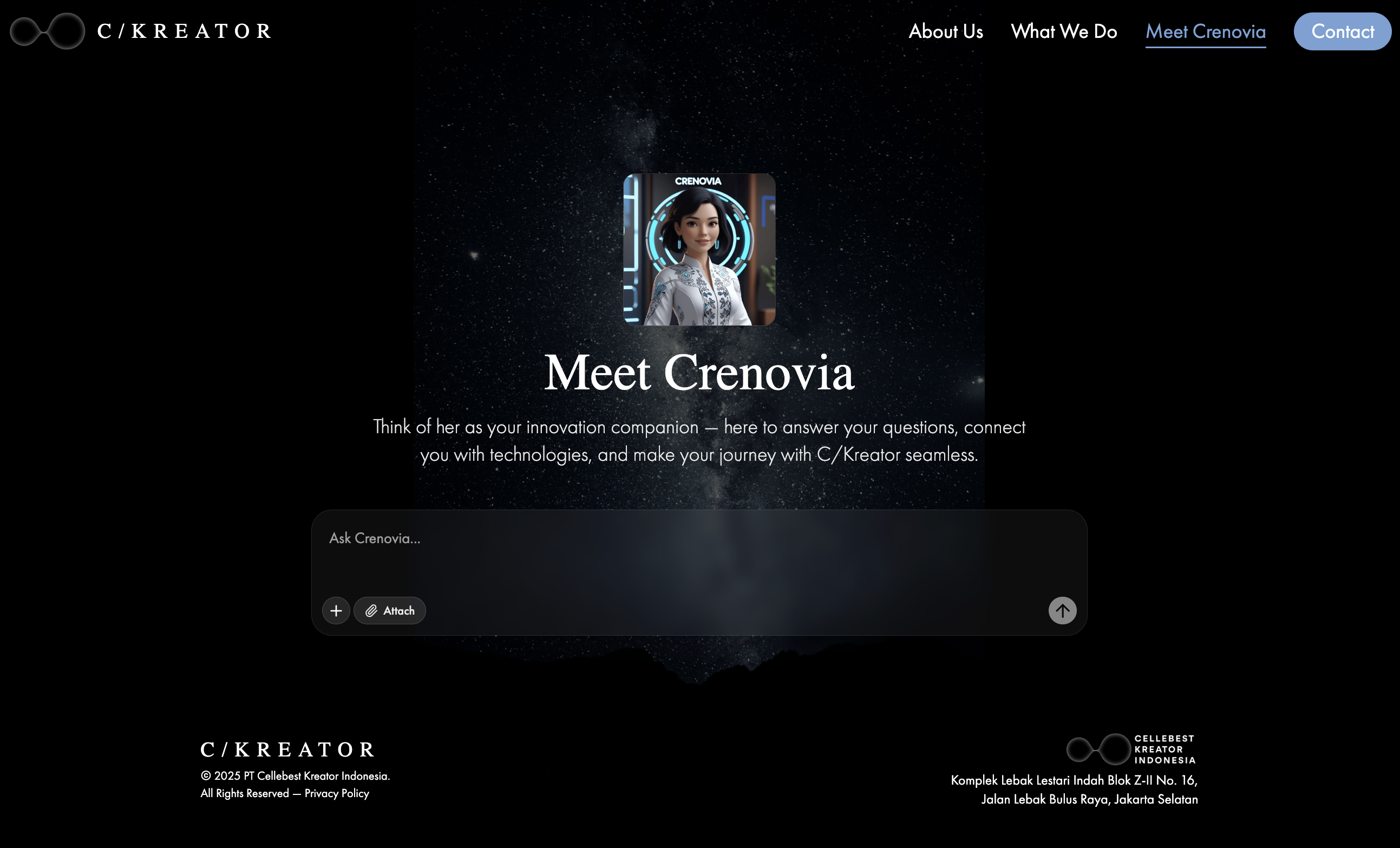Crenovia page screenshot